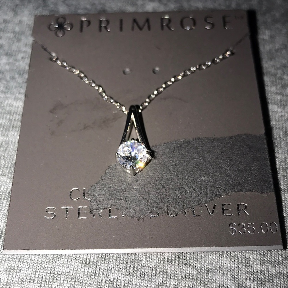 Sterling silver diamond necklace.